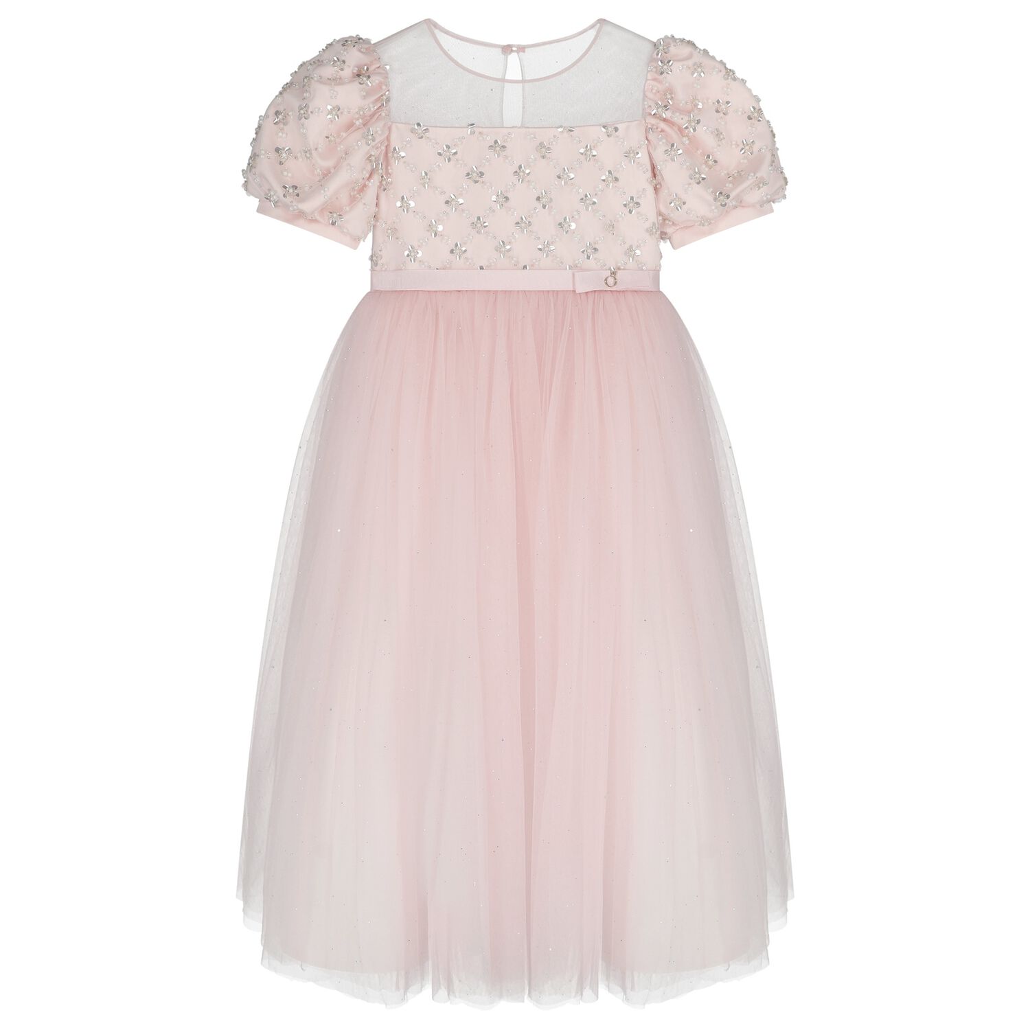 Girls Pink Sequin Tulle Dress, 1, hi-res