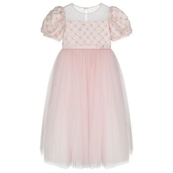 Girls Pink Sequin Tulle Dress