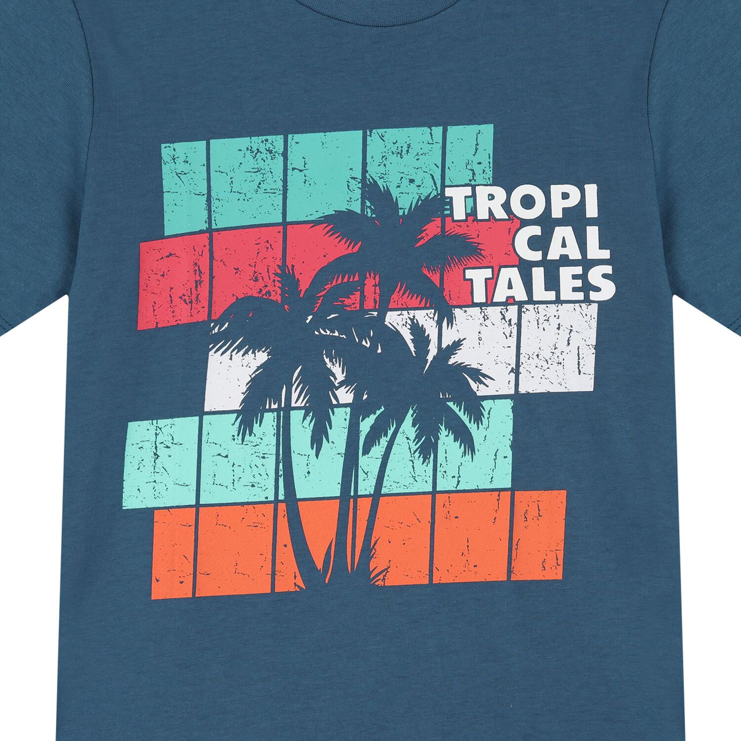 Boys Blue & Orange Shorts Set, 1, hi-res