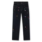 Girls Blue Jewel Denim Jeans, 1, hi-res