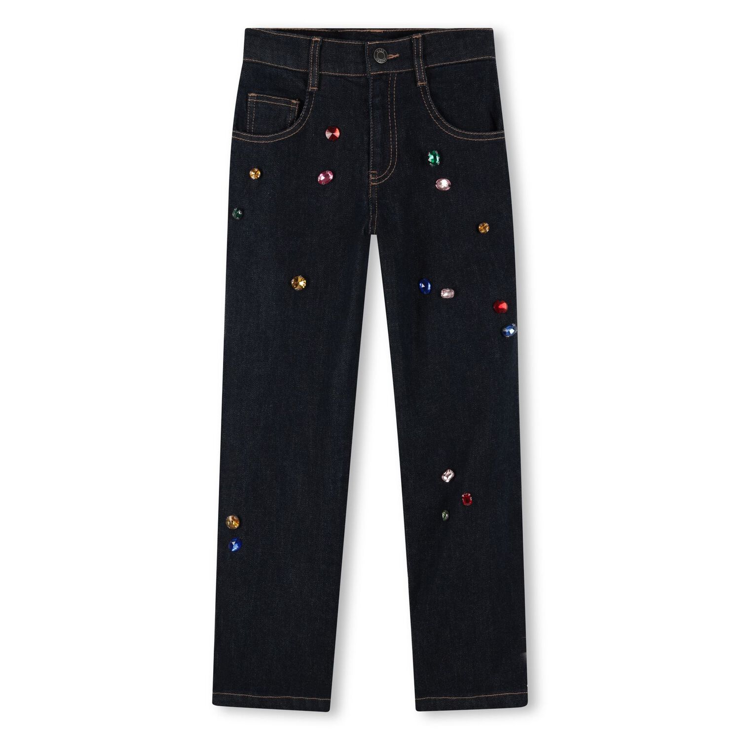 Girls Blue Jewel Denim Jeans, 1, hi-res image number null