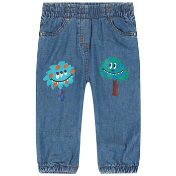 Younger Boys Blue Denim Joggers