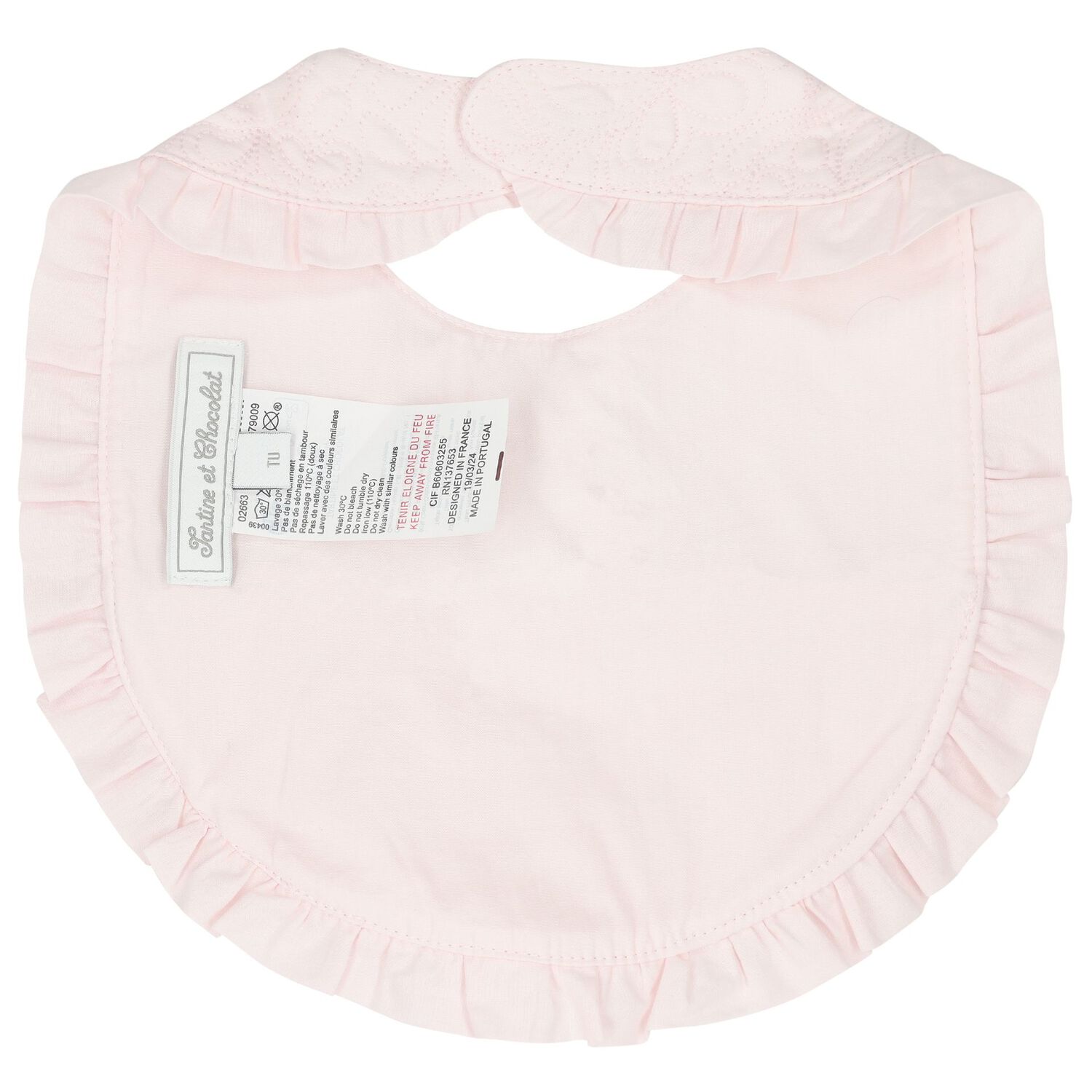 Girls Pink & Gold Baby Bib, 1, hi-res