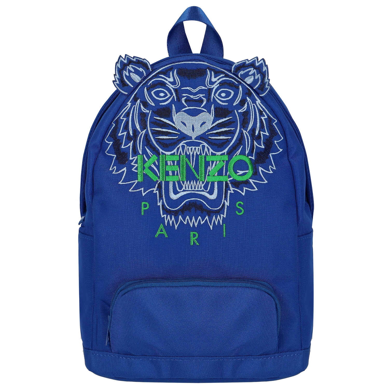 Younger Boys Blue Tiger Logo Backpack 27CM, 1, hi-res