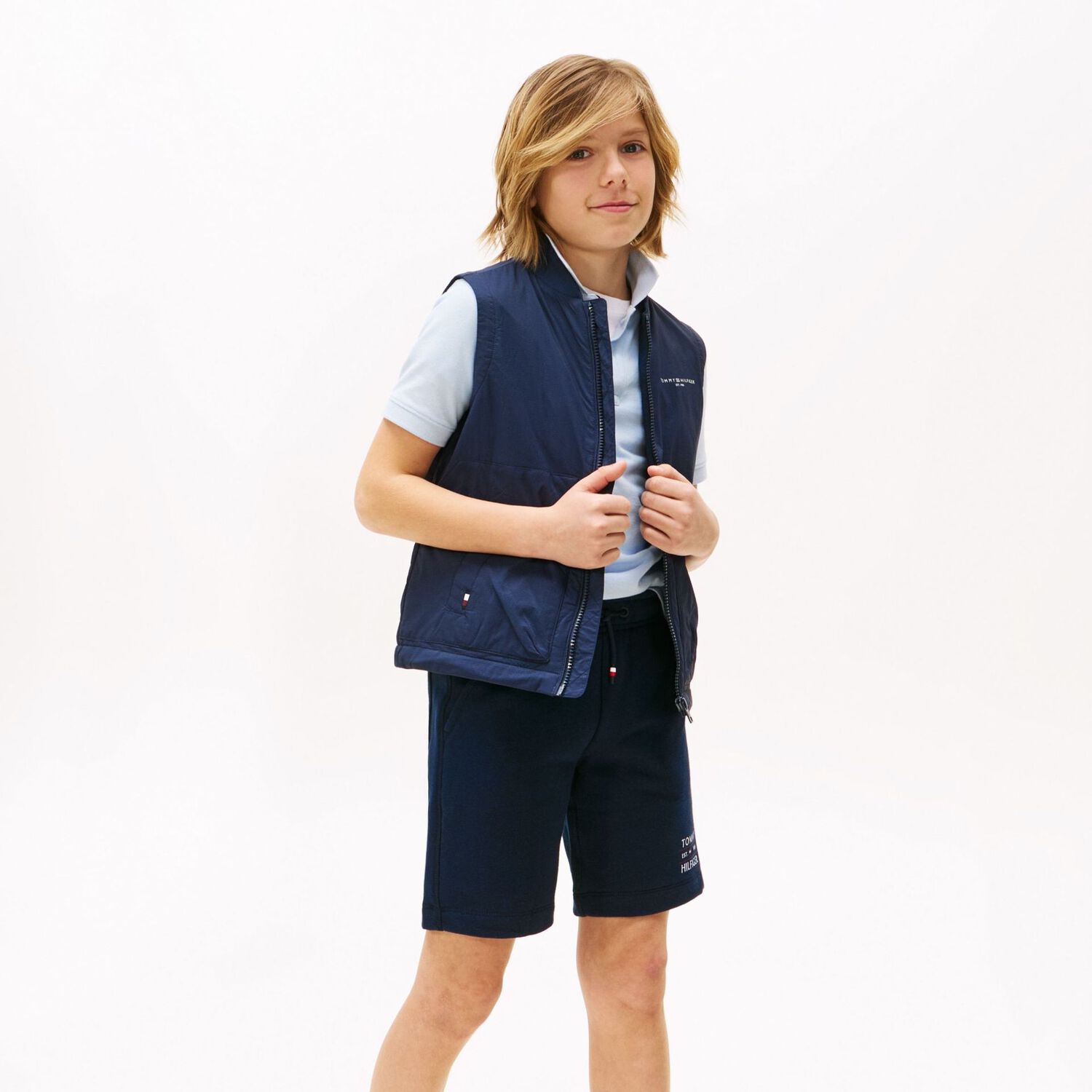 Boys Navy Blue Logo Shorts, 2, hi-res image number null