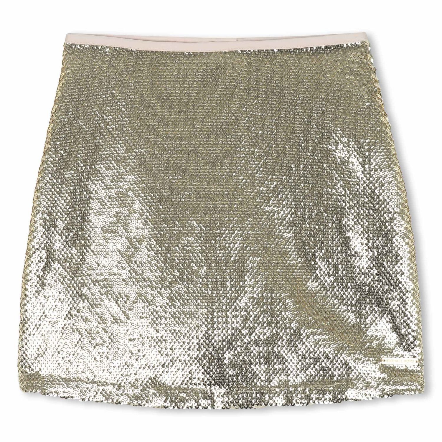 Girls Gold Sequins Skirt, 1, hi-res