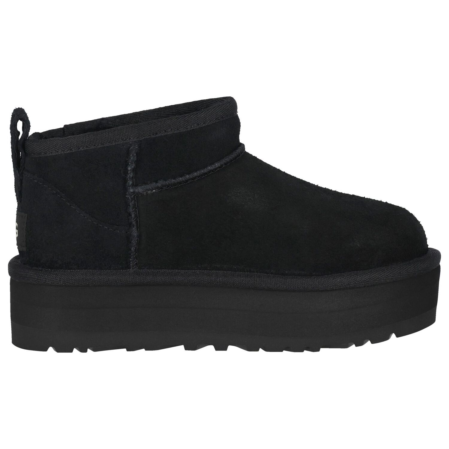 Girls Black Classic Ultra Mini Platform Suede Boots, 1, hi-res image number null