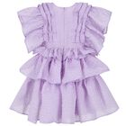Girls Lilac Ruffled Dress, 1, hi-res