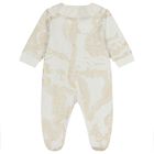 Baby Girls White & Gold Geo Map Babygrow, 1, hi-res