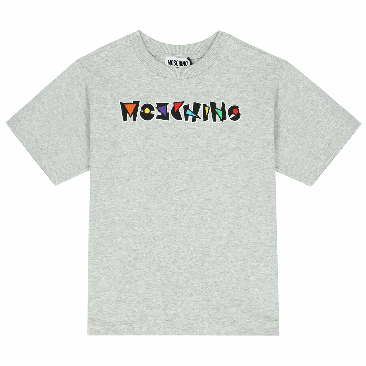 تيشيرت قطن بالشعار باللون الرمادى, 1, hi-res