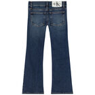 Girls Blue Logo Flared Jeans, 1, hi-res