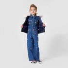 Girls Blue Wide Leg Charm Jeans, 1, hi-res