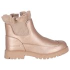 Girls Gold Knit Sock Boots, 1, hi-res