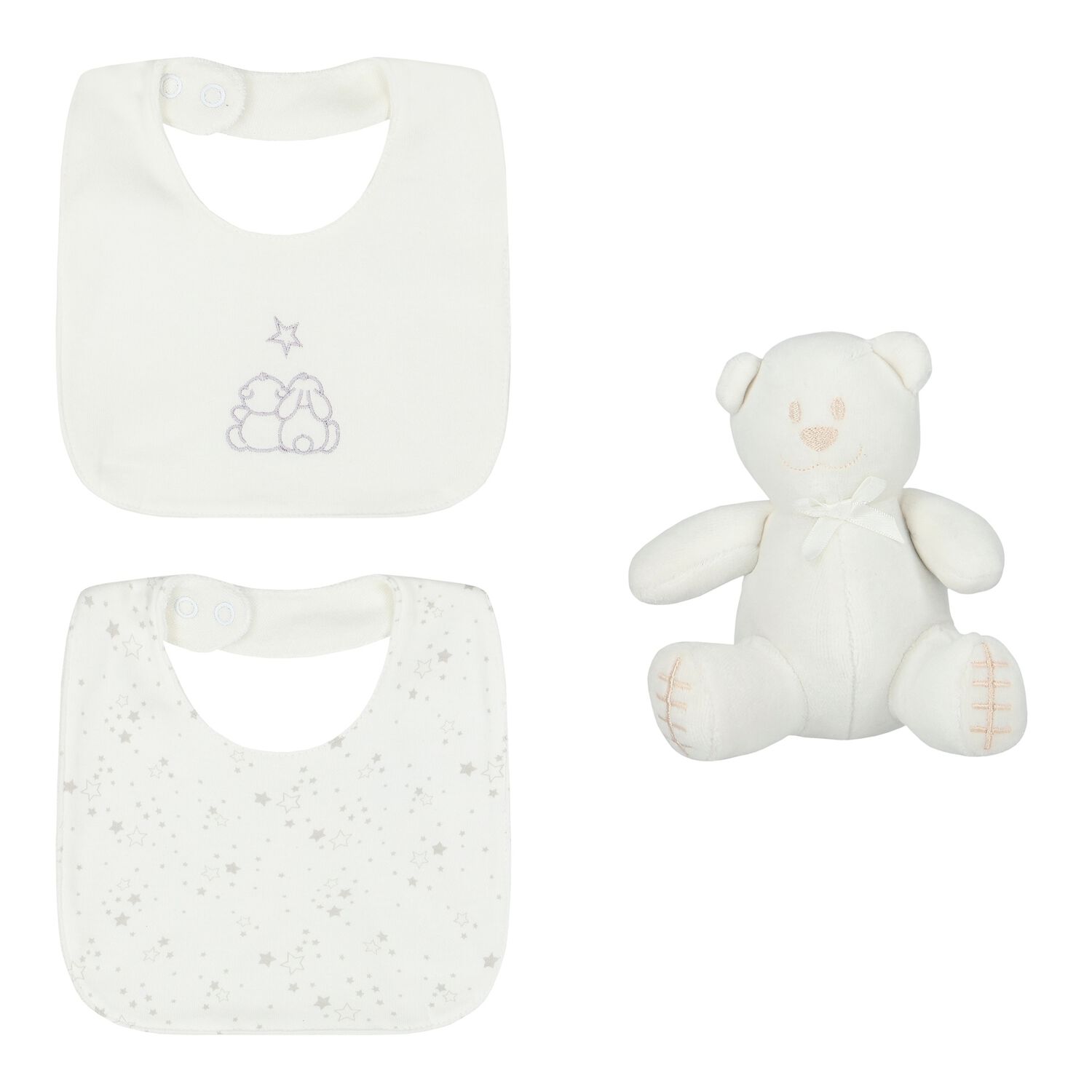 Baby White Bib Gift Set, 1, hi-res