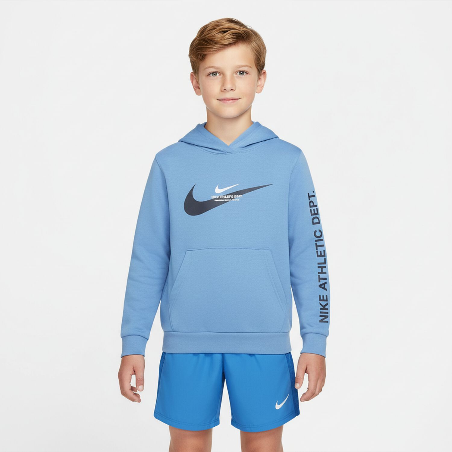 Boys Blue Logo Hooded Top, 1, hi-res image number null