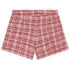Girls Pink & Red Tweed Shorts, 2, hi-res