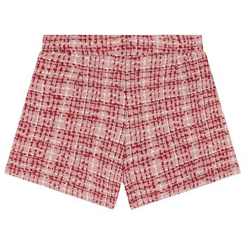 Girls Pink & Red Tweed Shorts
