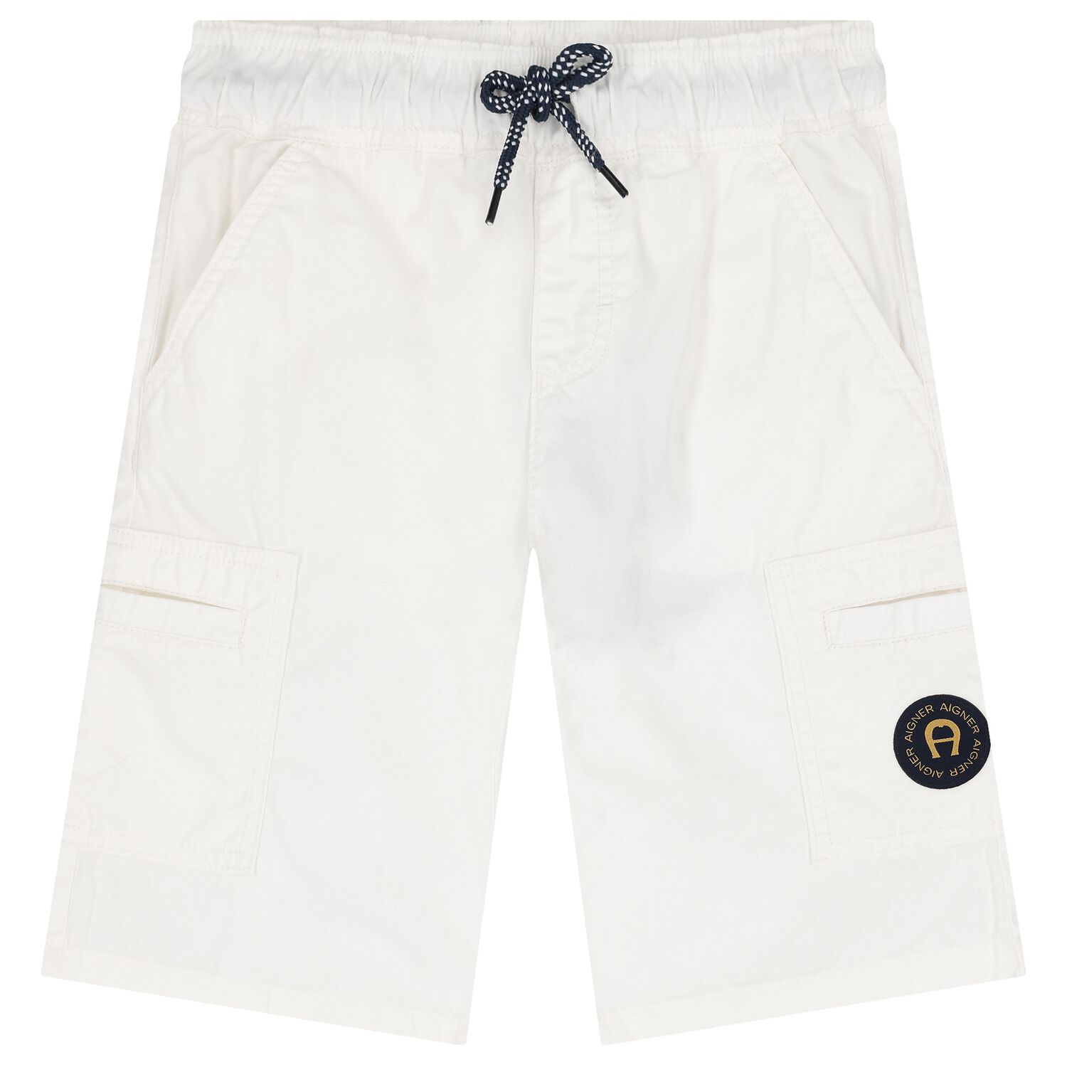 Boys White Logo Shorts, 1, hi-res