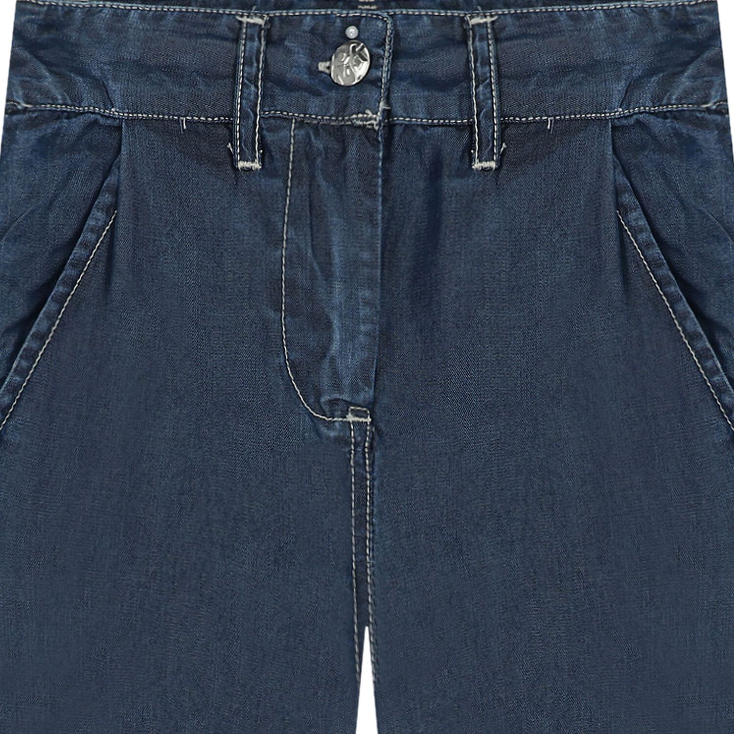 بنطلون بالشعار باللون الأزرق للبنات, 1, hi-res