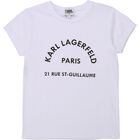 Girls White Logo T-Shirt, 2, hi-res