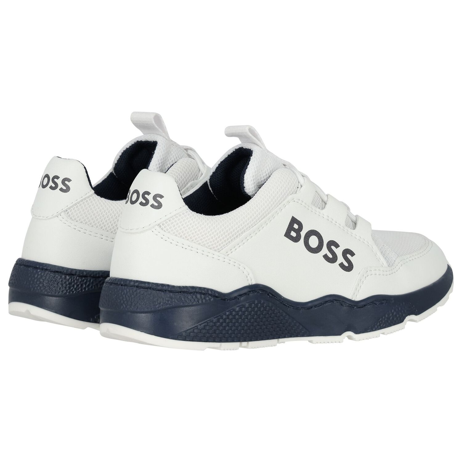 Boys White Logo Trainers, 1, hi-res image number null