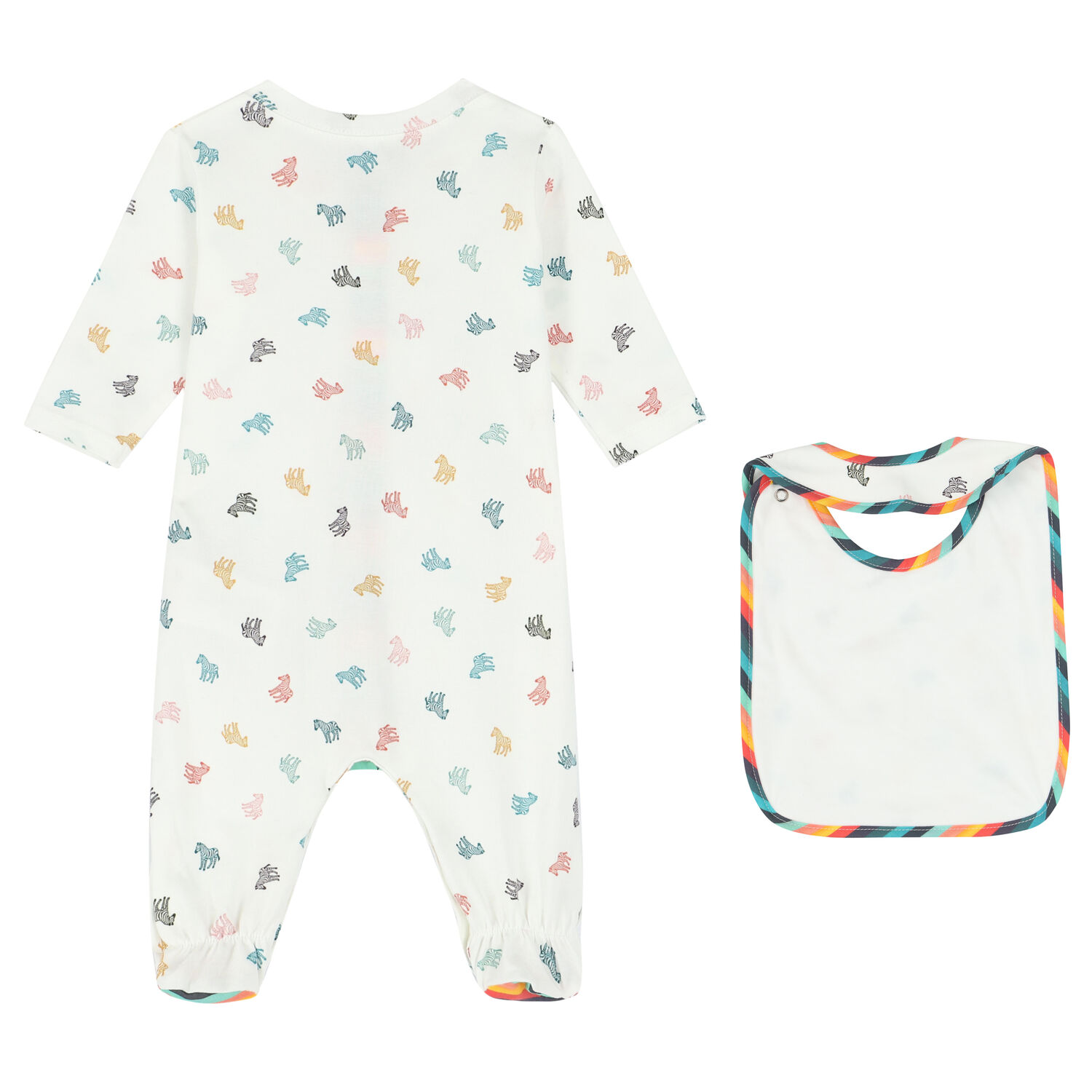 Baby Boys White Logo Babygrow Set, 1, hi-res
