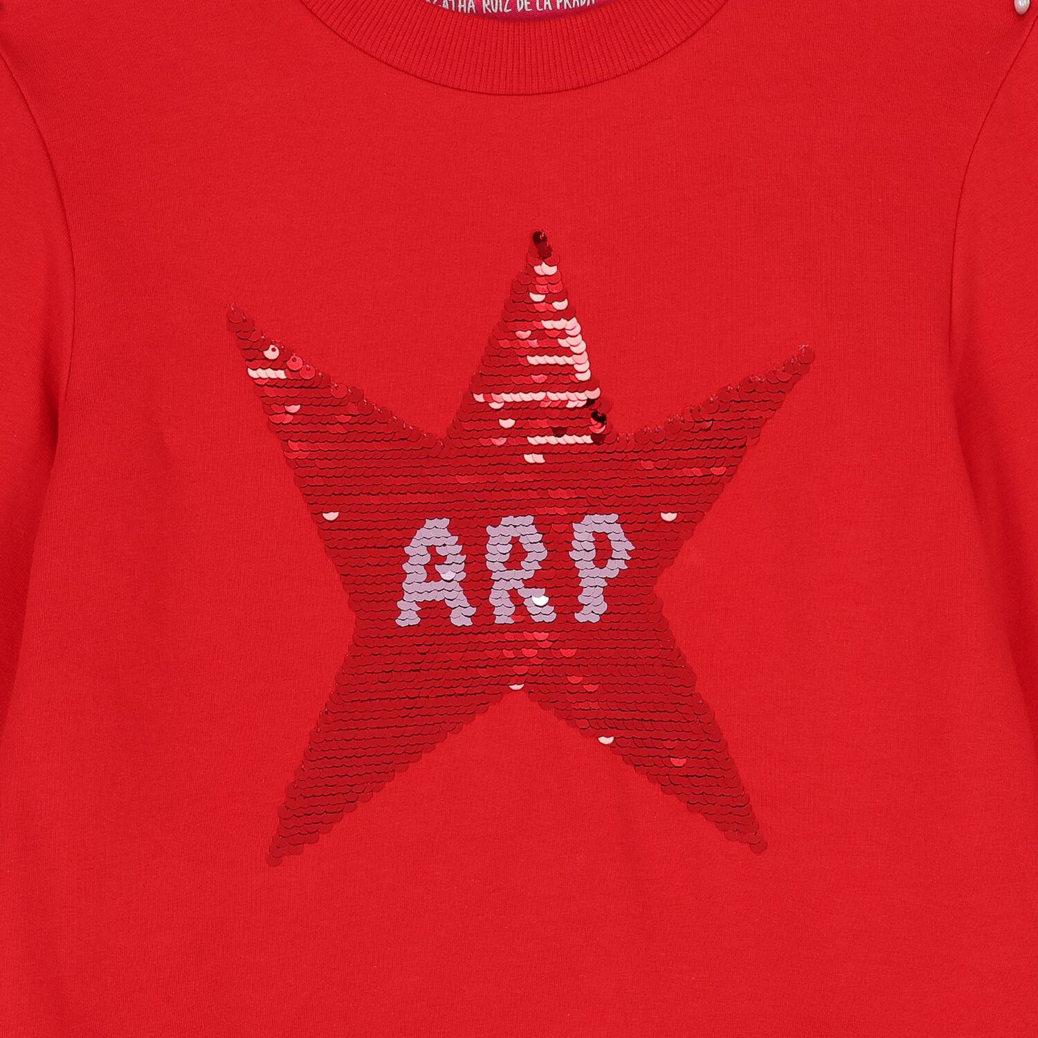 Girls Red Sequin Star Dress, 1, hi-res image number null