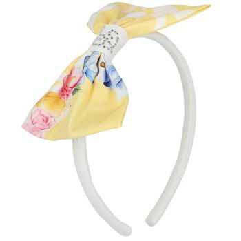 Girls Yellow Logo Bow Headband