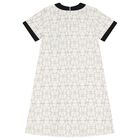 فستان بنات بالشعار باللون العاجي و الأسود, 1, hi-res