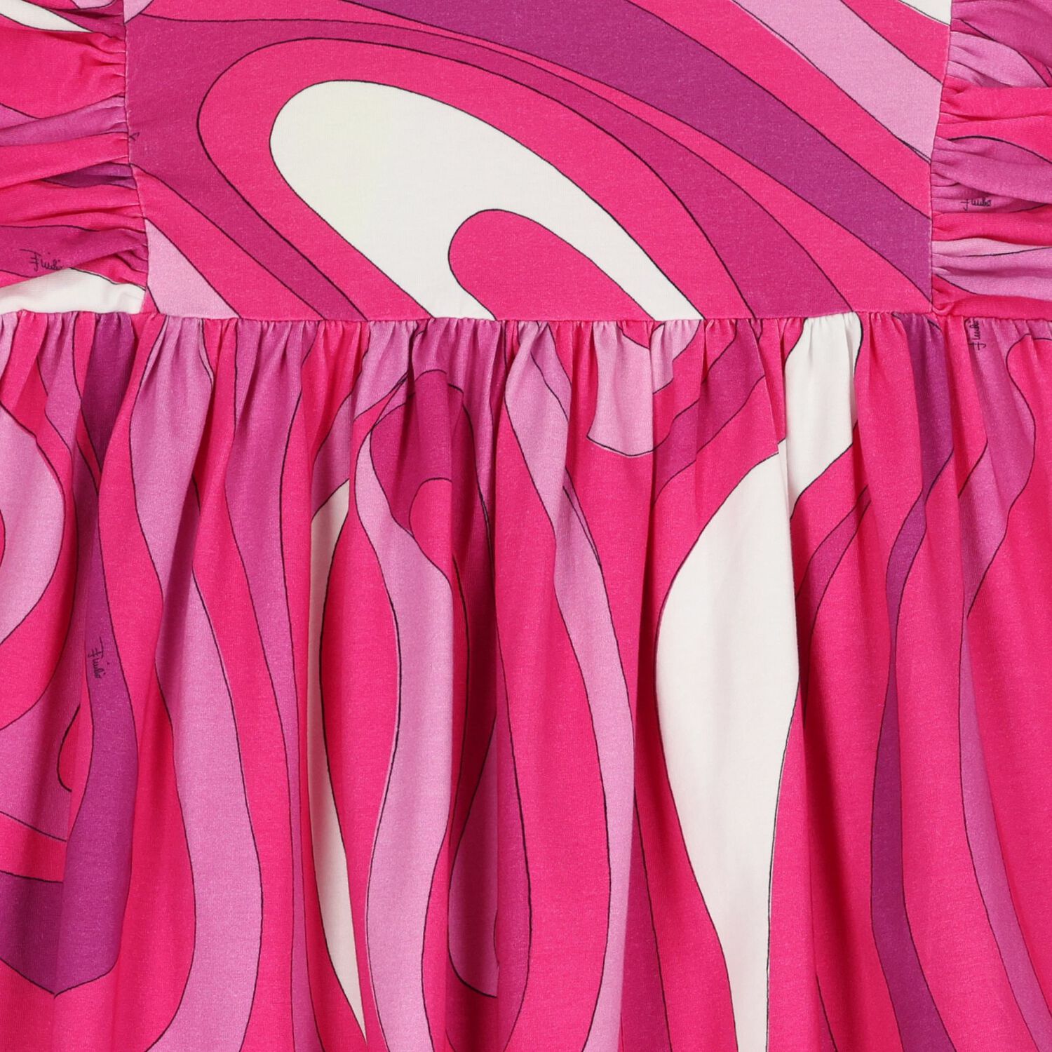 فستان للبنات باللون وردي وأرجواني مكشكش, 2, hi-res