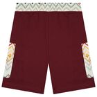 Boys Burgundy Zig Zag Shorts, 1, hi-res