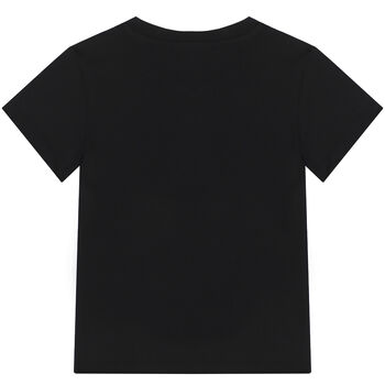 Girls Black Embellished Logo T-Shirt