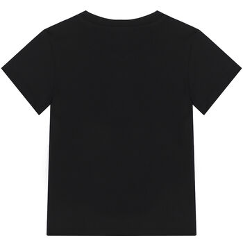 Girls Black Embellished Logo T-Shirt