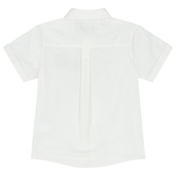 قميص أولاد بالشعار باللون الأبيض والبيج