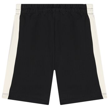 Boys Black & Ivory Cotton Jersey Shorts