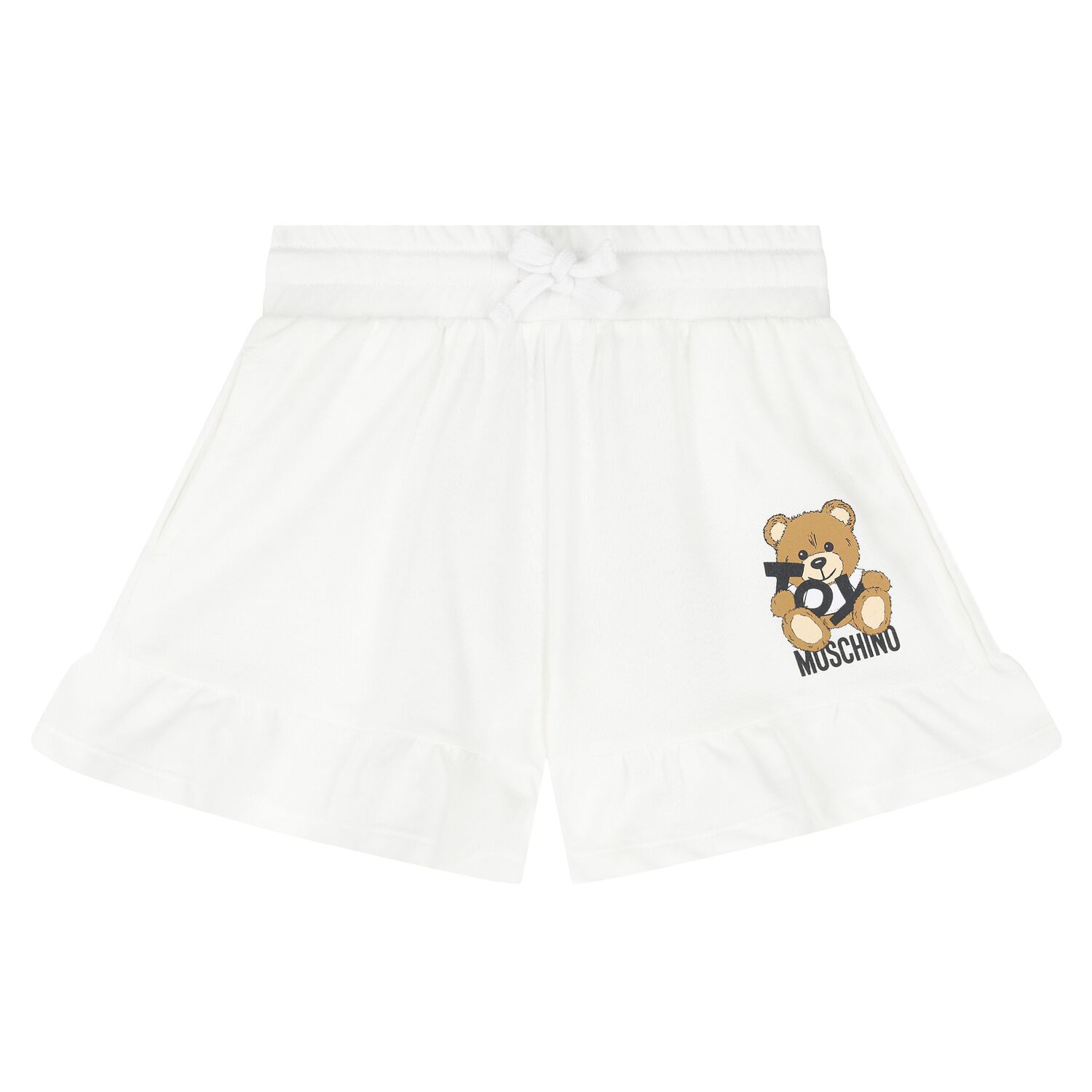 Girls White Teddy Bear Shorts, 1, hi-res image number null