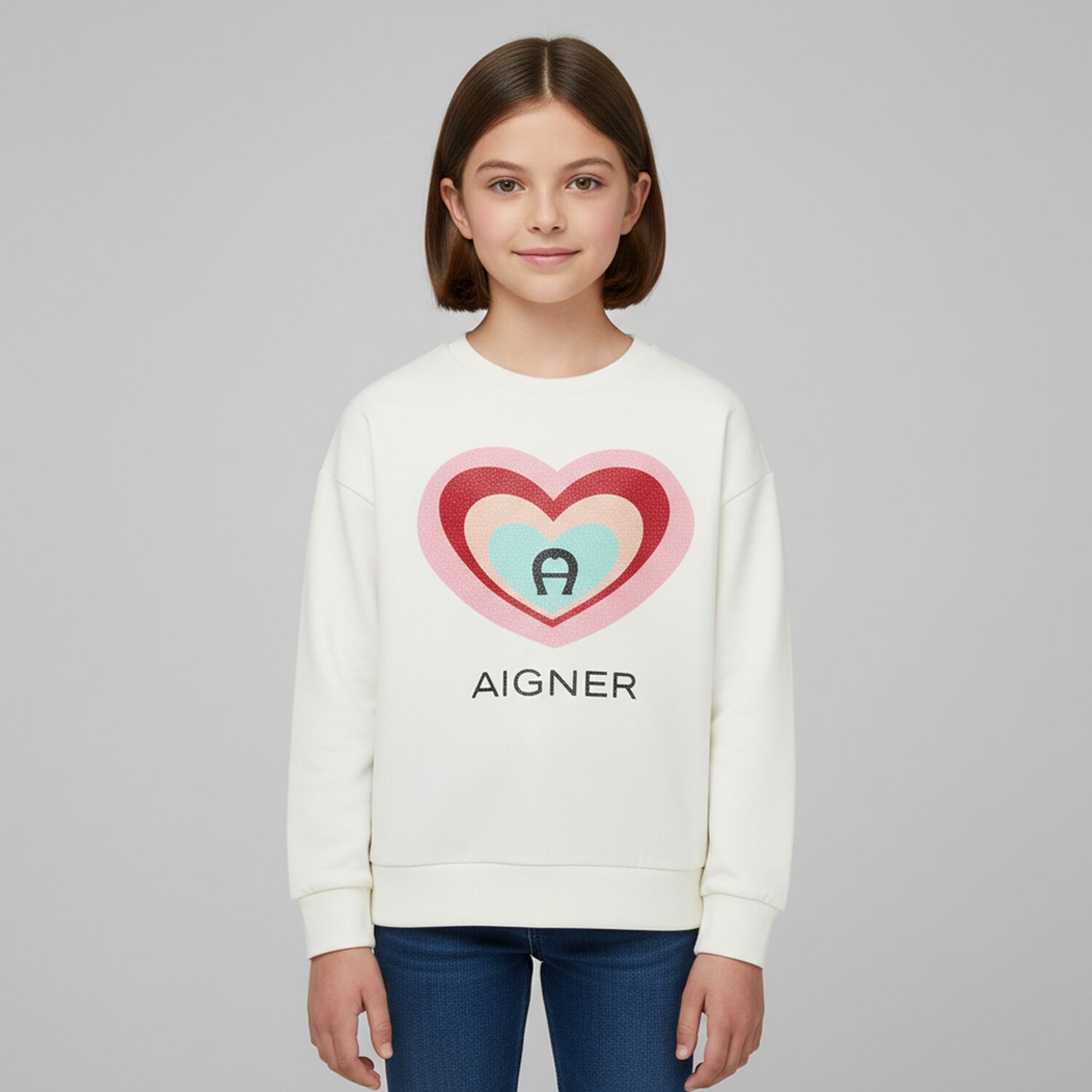 Girls Ivory Logo Sweatshirt, 2, hi-res image number null