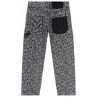 Boys Black Logo Denim Jeans, 1, hi-res