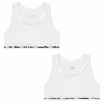 Girls White Bra Tops (2-Pack)