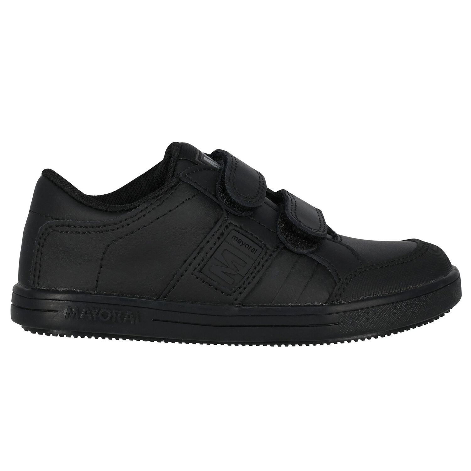 Boys Black Logo Trainers, 1, hi-res