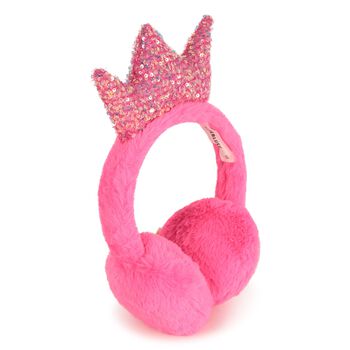 Girls Pink Crown Ear Muffs