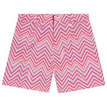 Girls Pink Zigzag Shorts