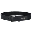 Boys Black Logo Belt, 1, hi-res