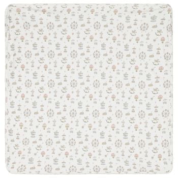 White Carousel & Hot Air Balloon Baby Blanket