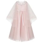 Girls Pink Layered Tulle Floral Dress, 1, hi-res