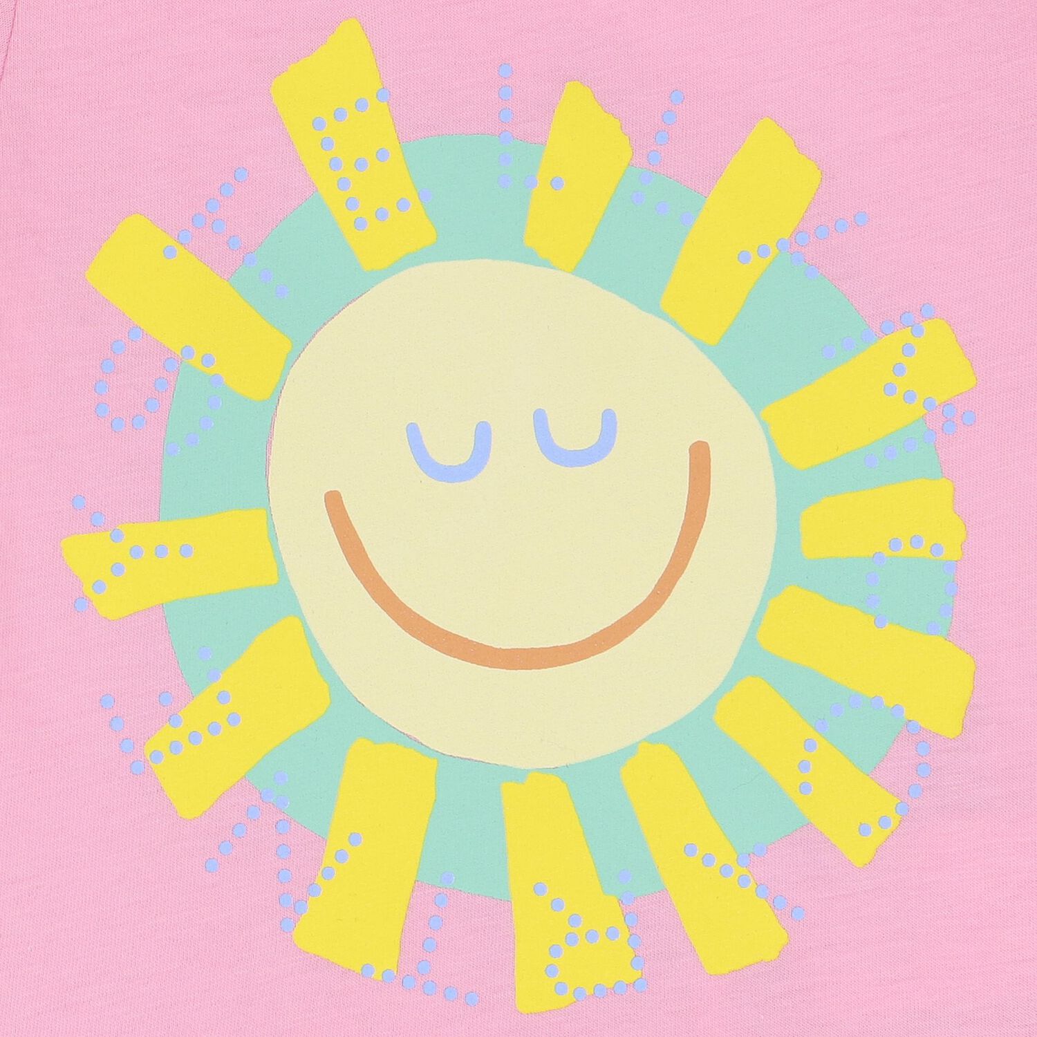 Younger Girls Pink Sun T-Shirt, 2, hi-res