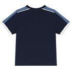 Younger Boys Navy Blue Logo T-Shirt, 1, hi-res