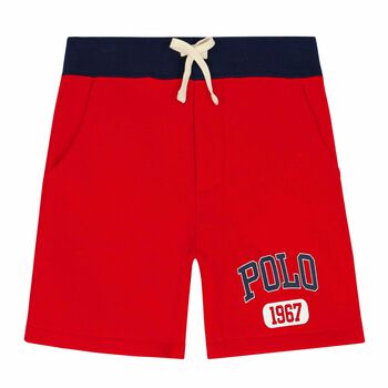 Boys Red Logo Shorts