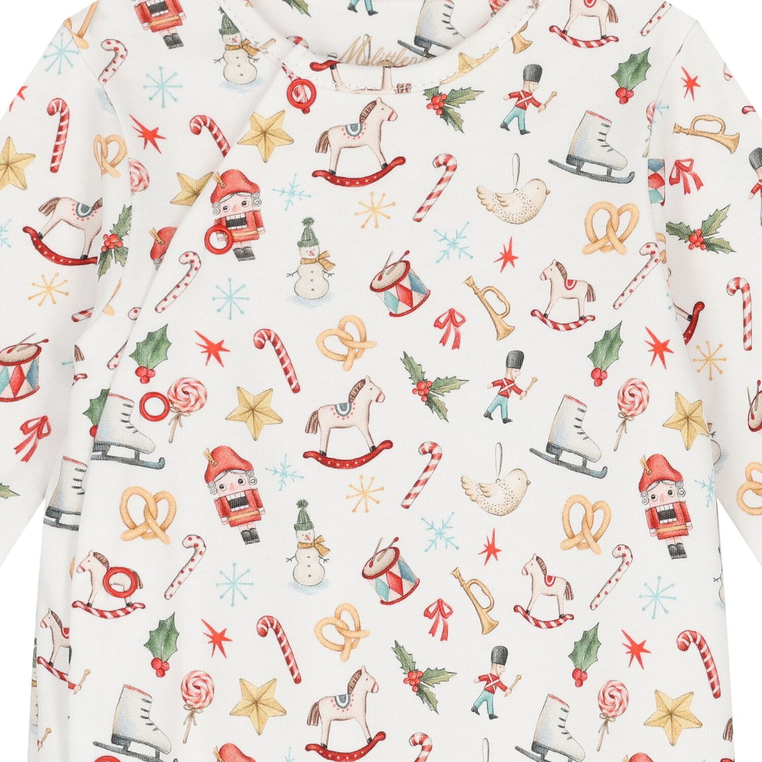 White Festive Babygrow, 1, hi-res