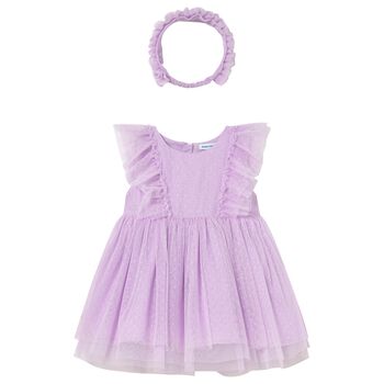 Younger Girls Pink Tulle Dress Set
